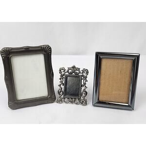 Mini Metal Silver Picture Frames 3.5 x 3" suitable for 2" x 3" Photos Easel (3)